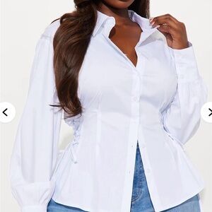 Fashion Nova Classic White Button Down Shirt